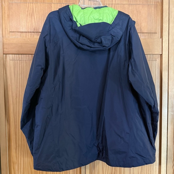💙💚Patagonia Navy Blue & Lime Green Hooded Torentshell Insulated Rain Snow Jacket - Picture 3 of 8